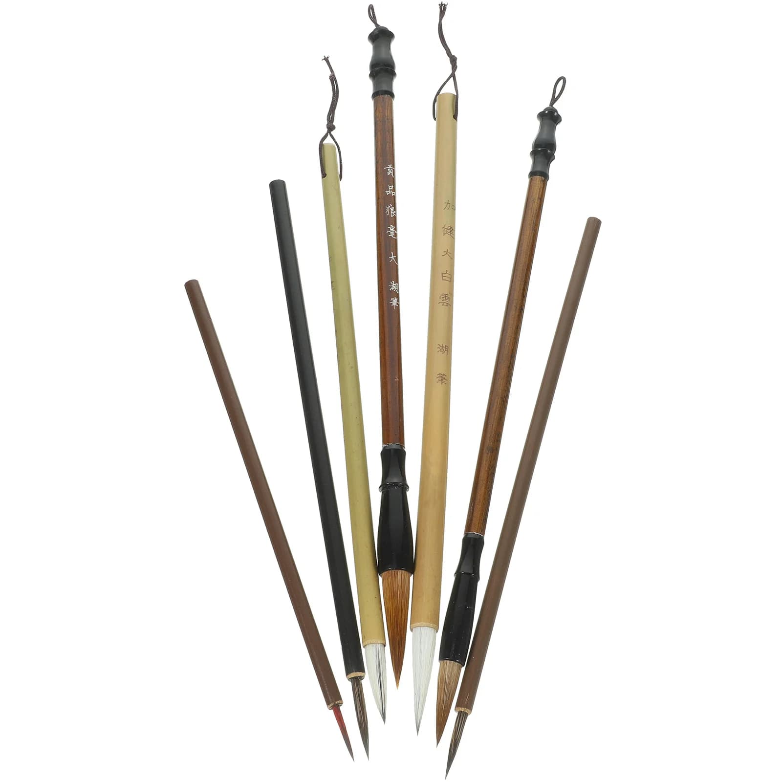 7Pcs Chinese Calligraphy Brush Set Traditional Calligraphy Pen Set for Artistic Characters Strokes Sumi Traditional Ink Pens