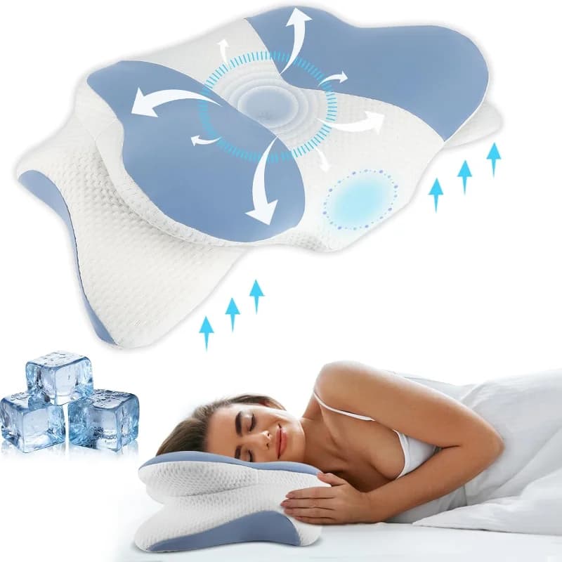 Cuscino ergonomico ergonomico per alleviare il dolore Memory Foam Cuscino cervicale Supporto per collo e spalle per chi dorme dello stomaco laterale
