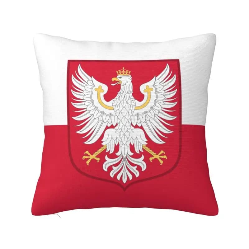 Fodere per cuscini con bandiera del Regno della Polonia personalizzate Cuscino nordico in velluto per divano