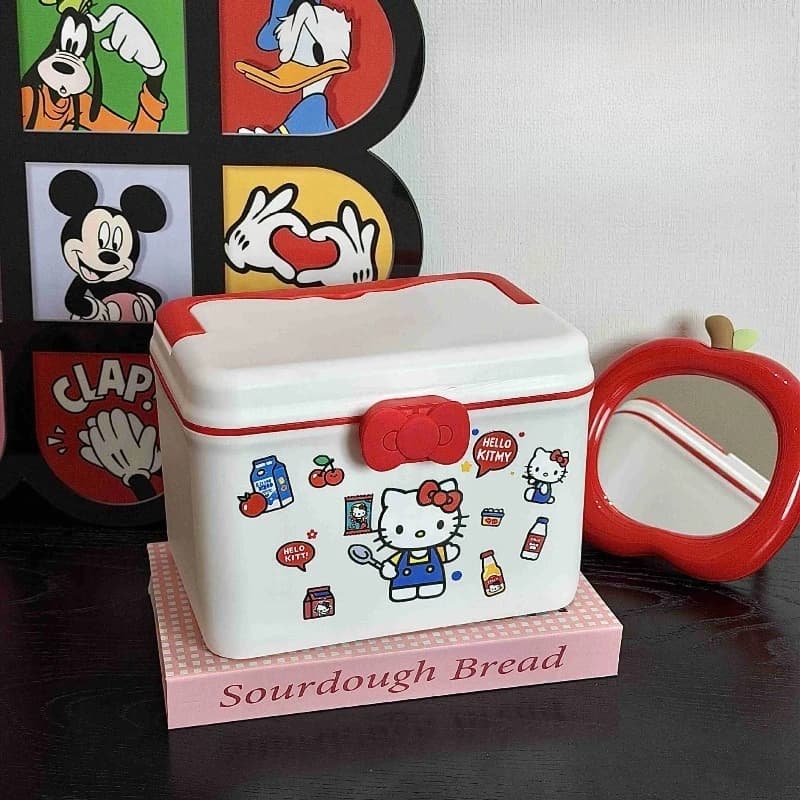 Hello Kitty Storage Box Cartoon Cute Hair Card Accessories Storage Box Desktop Ornaments Holiday Children Gifts Women Wholesale