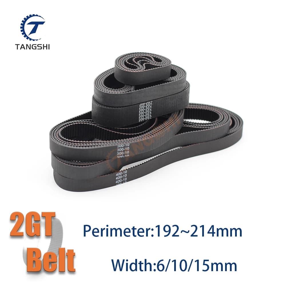 Cinghia sincrona dentata ad anello chiuso 2MGT 2GT Larghezza 6/10/15mm Perimetro cinghia GT2 192 194 196 198 200 202 204 206 208 210 212 214mm