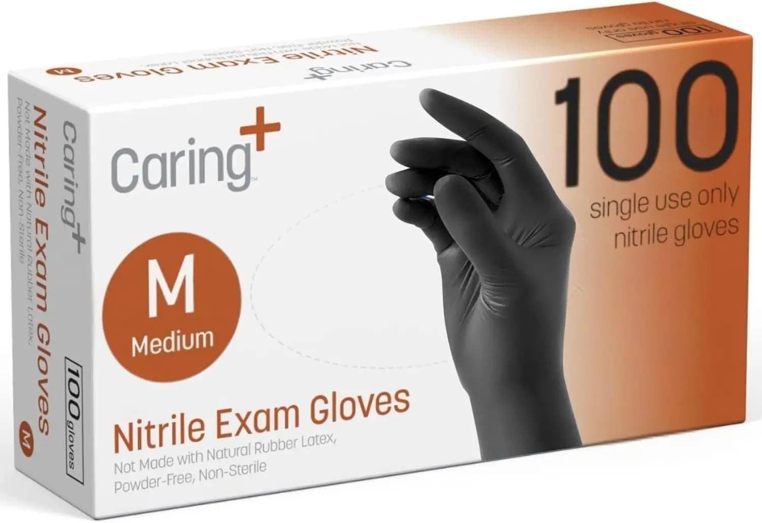 Black Nitrile Exam Gloves, 100 Count, Powder Free and Without Natural Rubber Latex, Gloves for Cleaning, and Cooking