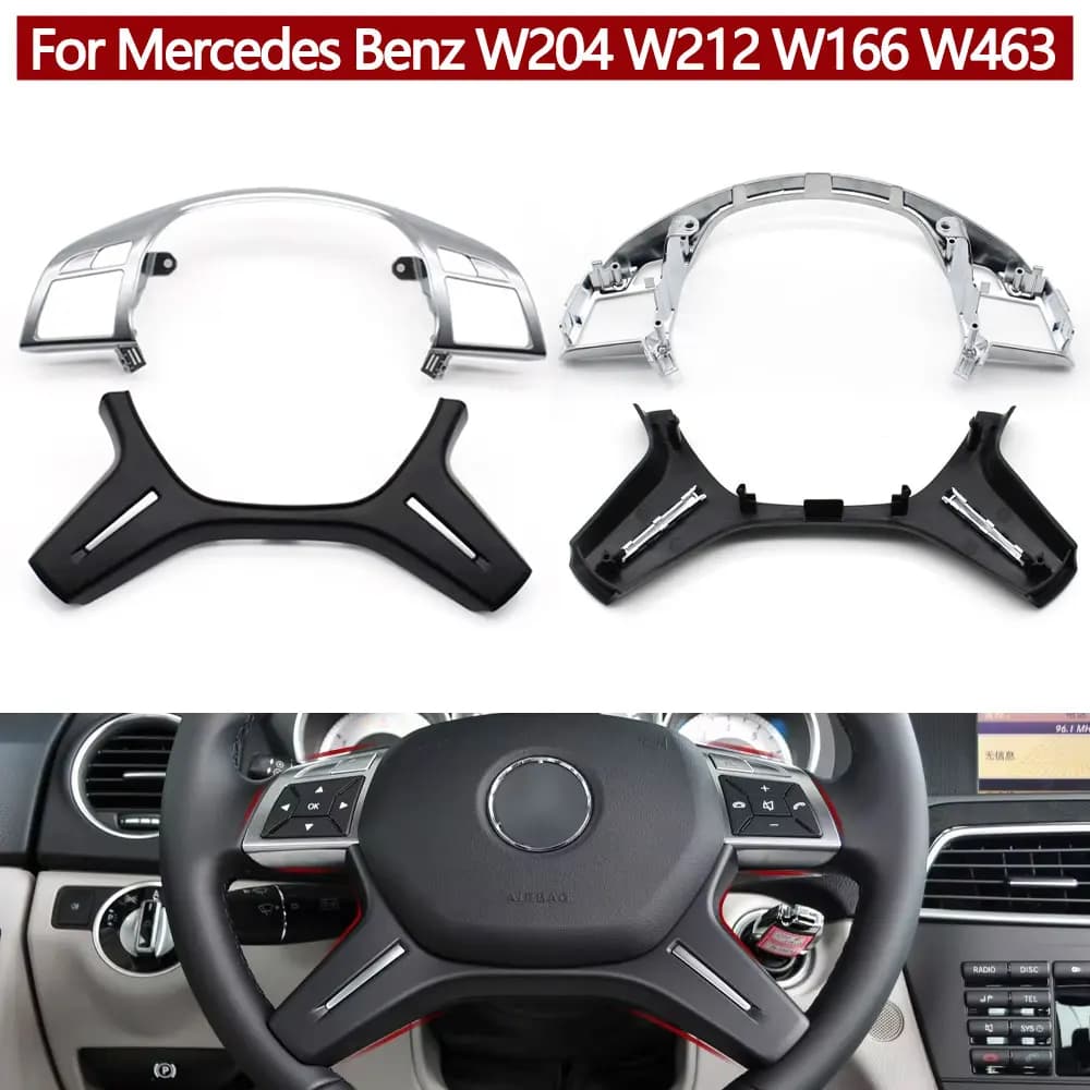 Car Accessories Chrome Steering Wheel Decorative Cover Trim Panel For Mercedes Benz C E M ML GL GLS G Class W204 W212 W166 W463