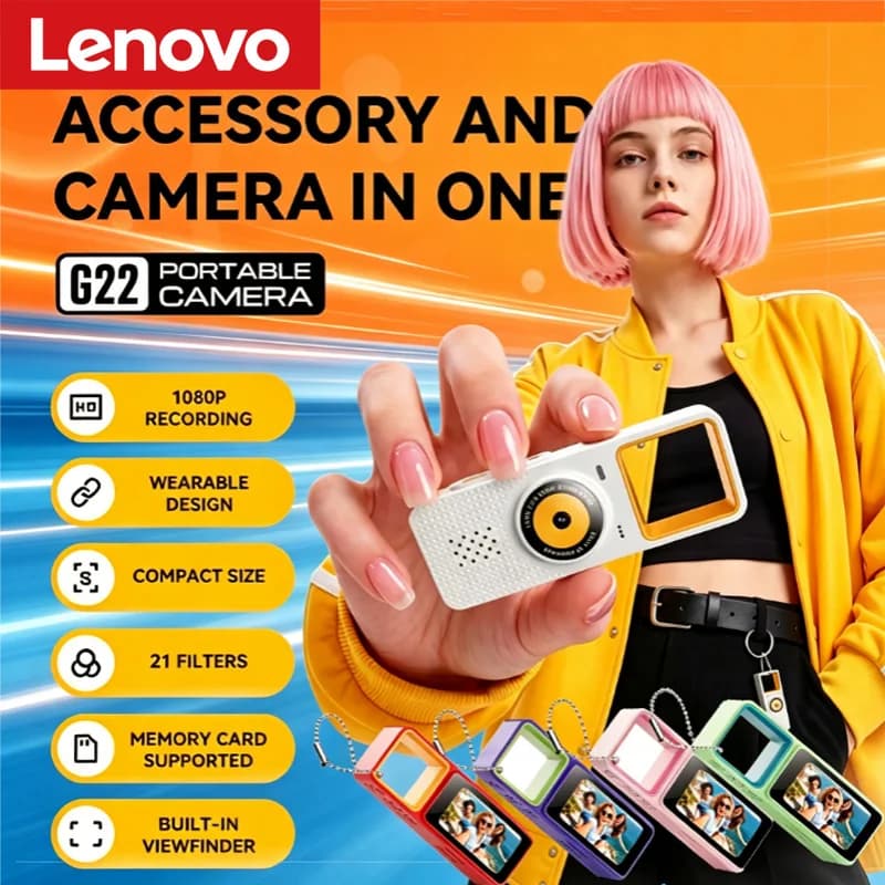 Lenovo G22 Pocket Thumb Mini Camera A Convenient High-Definition Photo and Video Camera for Students Travel Keychain Camera