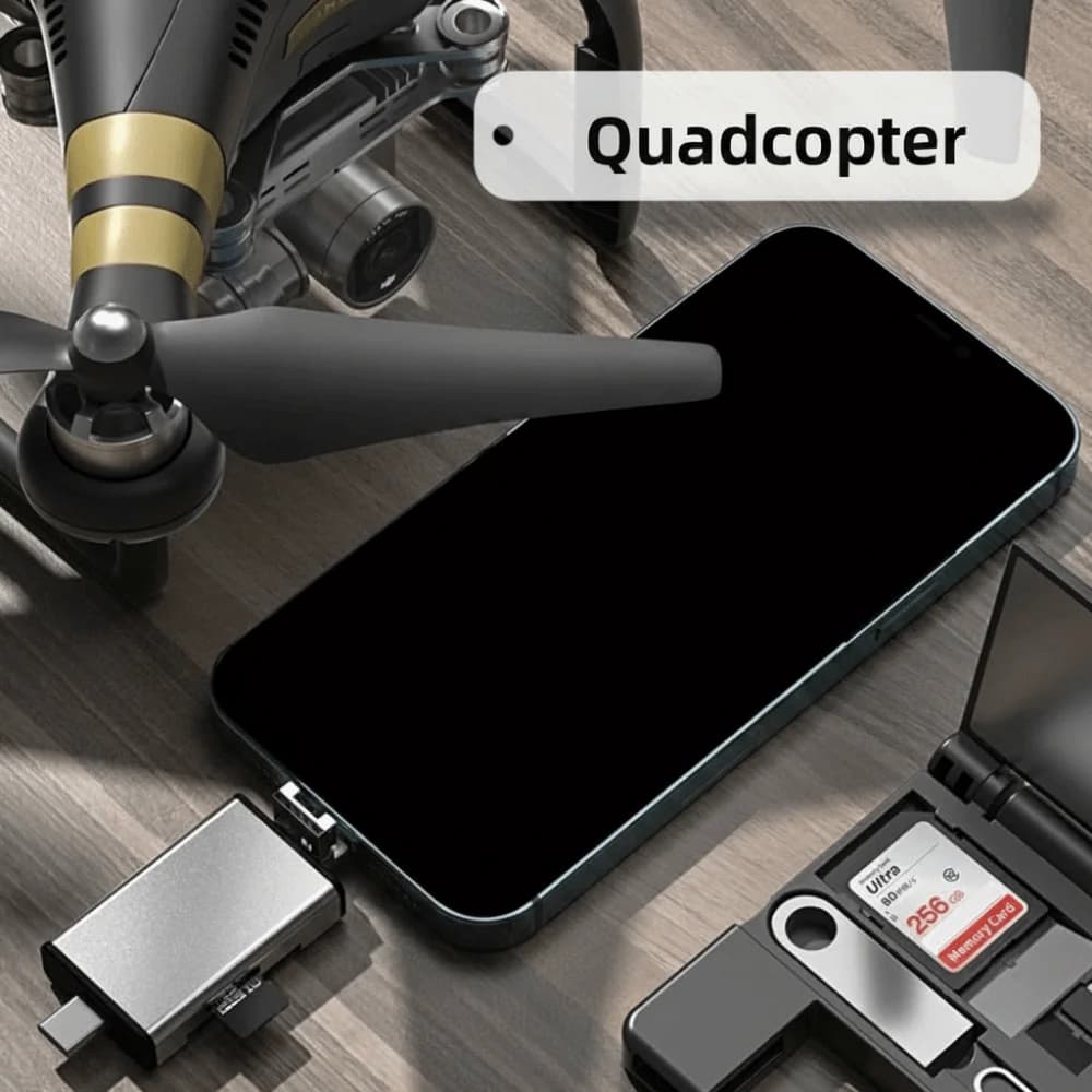 Multifunctional OTG Card Reader Type-C Interface 7-in-1 Card Reader Storage Box Quickly Transmit Universal Memory Card Reader