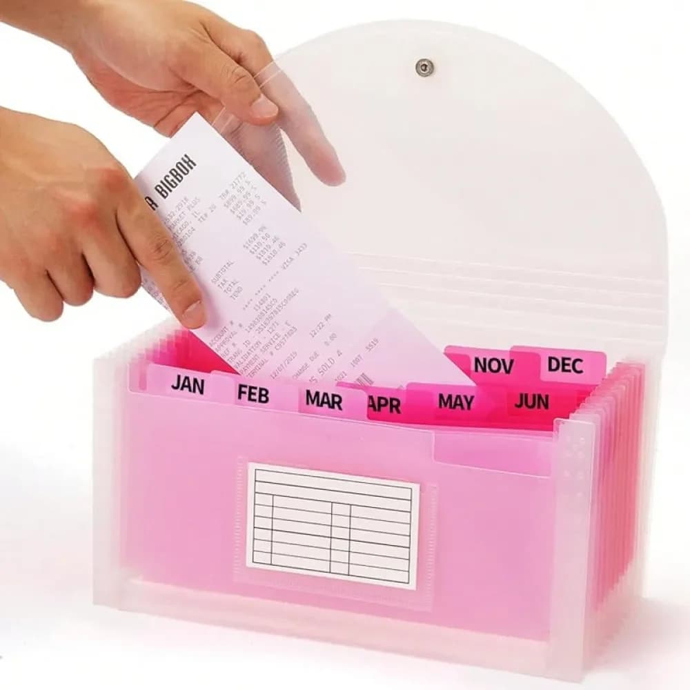 Cartella Portadocumenti Espandibile a 13 Tasche, Organizzatore a Fisarmonica per Documenti, Porta Scontrini e Biglietti, 10 x 5,5 Pollici, Nero 2025