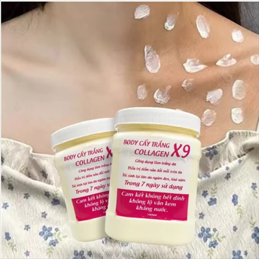 Crema Corpo al Collagene X9 Sbiancante, Uniformante, Senza Grana Visibile, Non Appiccicosa, Strumento per la Cura del Corpo Non Appiccicoso