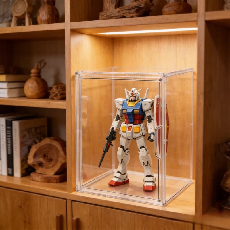 1‑2 Grid 2‑Layer Acrylic Display Stand, Clear Layered Storage Rack for Figures, Ornaments and Neat Desktop Decoration