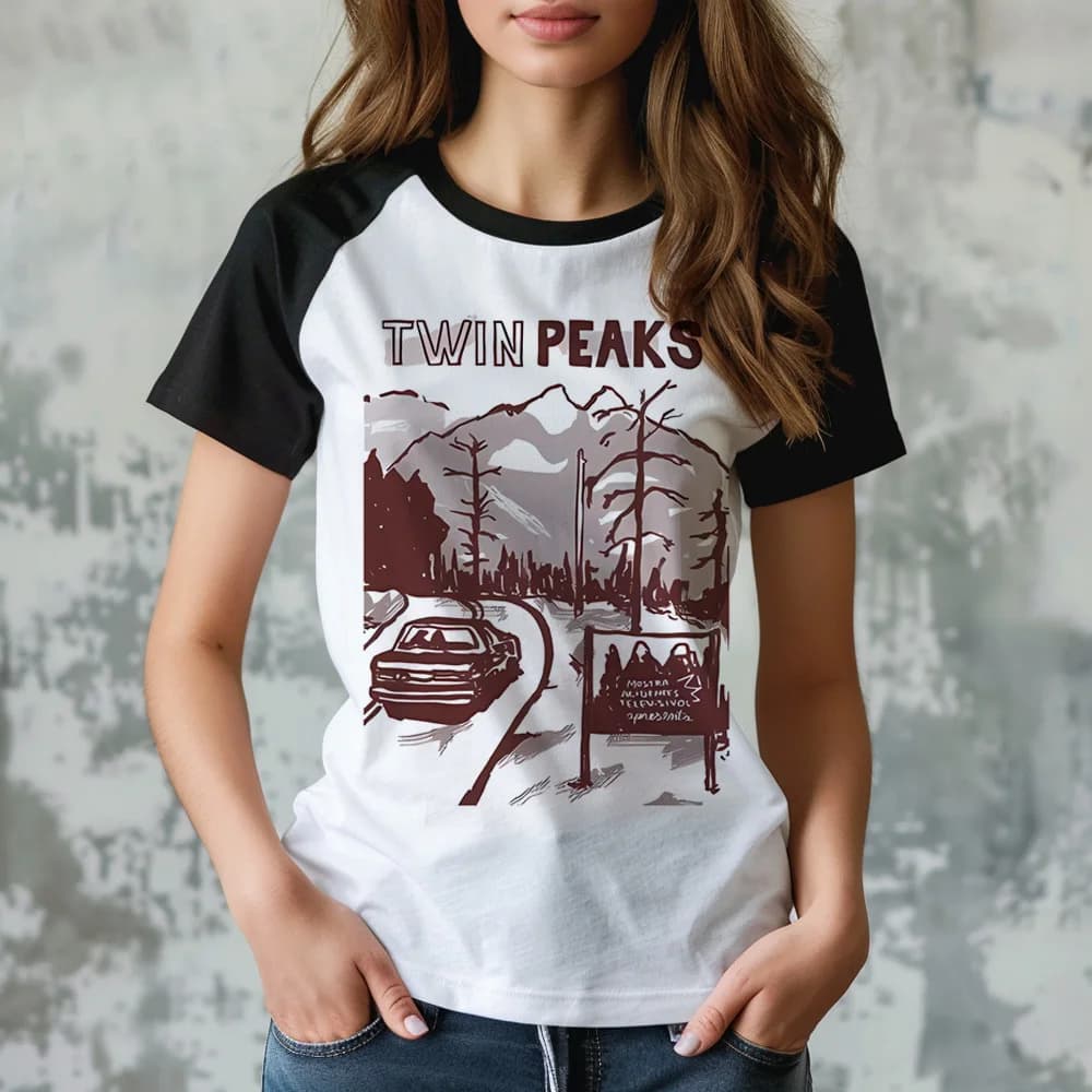 Twin Peaks femminile anni 2000 Cultura pop estetica Trendy Graphic t-shirt estetica Gotico Colorato Psichedelico Cultura pop harajuku