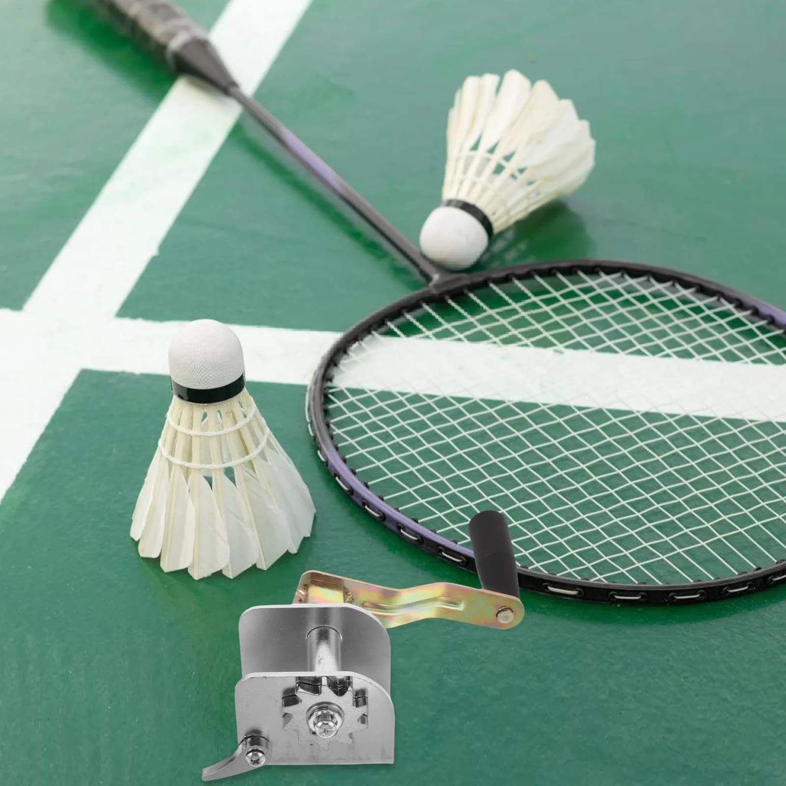 Tenditore per Rete da Pallavolo e Badminton da Esterno, Dispositivo a Manovella, Costruzione in Metallo Resistente, Resistente alle Intemperie