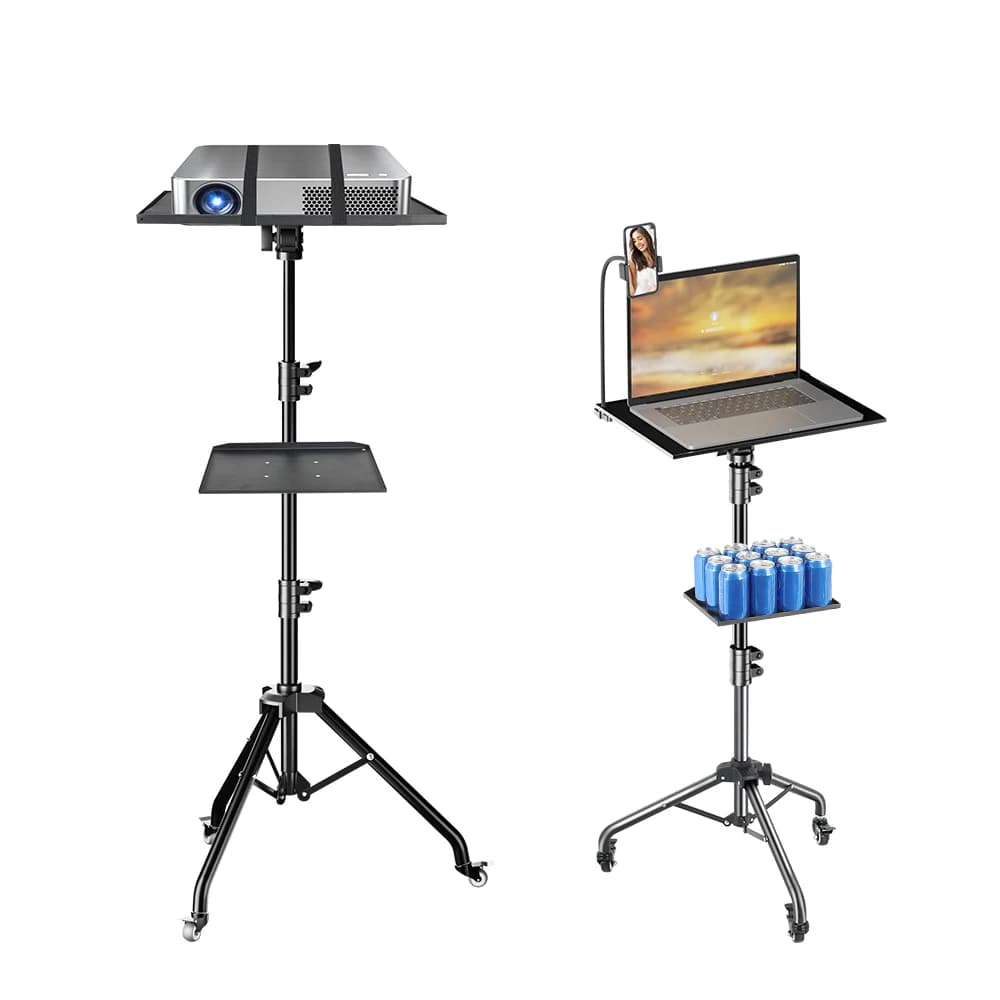 Vassoio da 90/125/145 cm Proiettore per laptop Treppiede Treppiede Altezza regolabile Mixer DJ Scrivania in piedi Supporto da scrivania per computer esterno