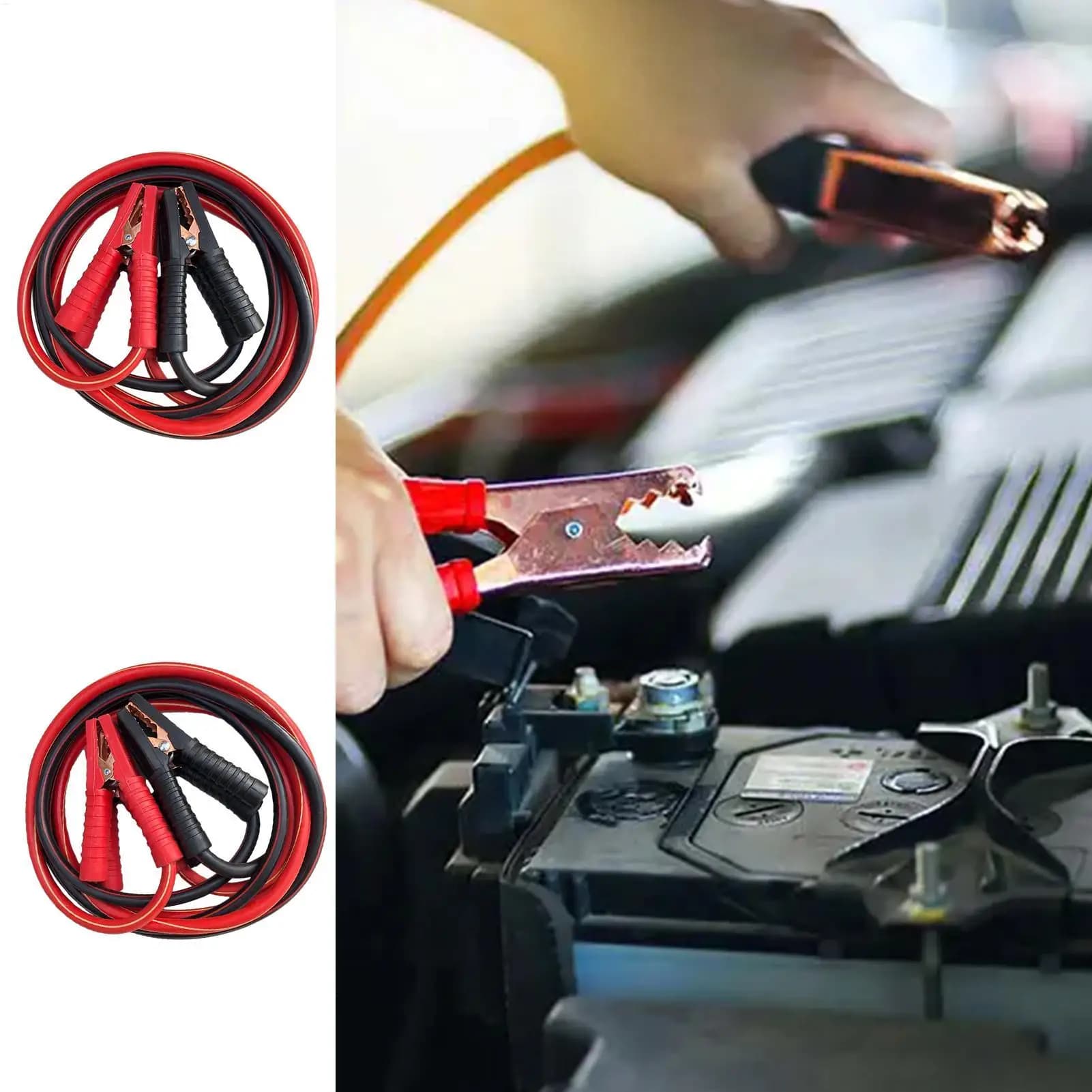 Cavi per avviamento auto, cavi di avviamento di emergenza per batteria auto, cavi booster per auto resistenti con corrente stabile e sicura