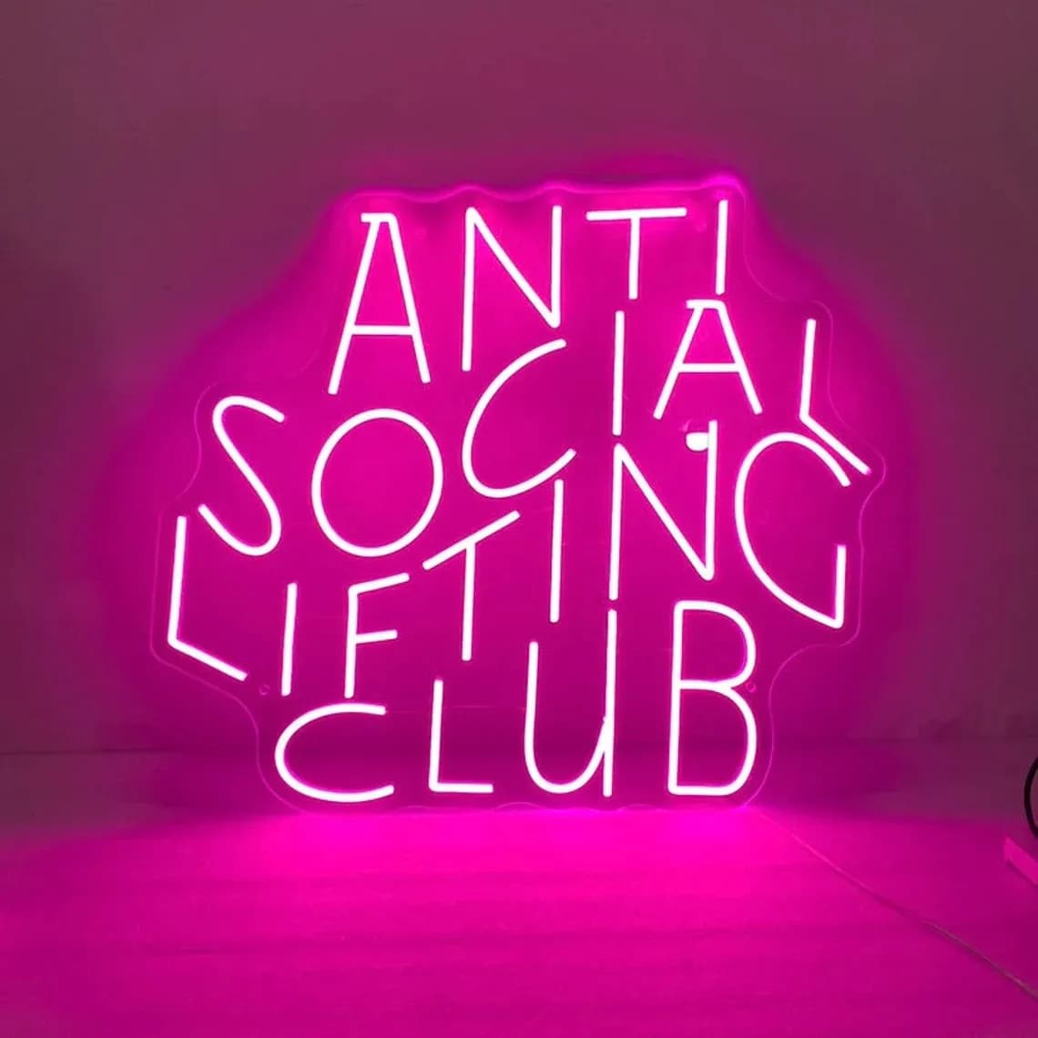 Insegna al neon anti-lefting sociale per club, arredamento anti-lefting sociale per club, decorazione da parete per palestra, insegna per palestra di casa, luce al neon a led per palestra