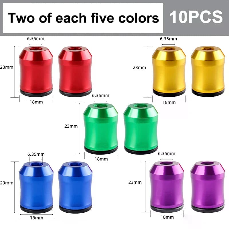 1 pz anelli a vite magnetici anello magnetizzato punte per cacciavite in lega di alluminio 6.35mm punta per vite con gambo magnetizzatore magnetico