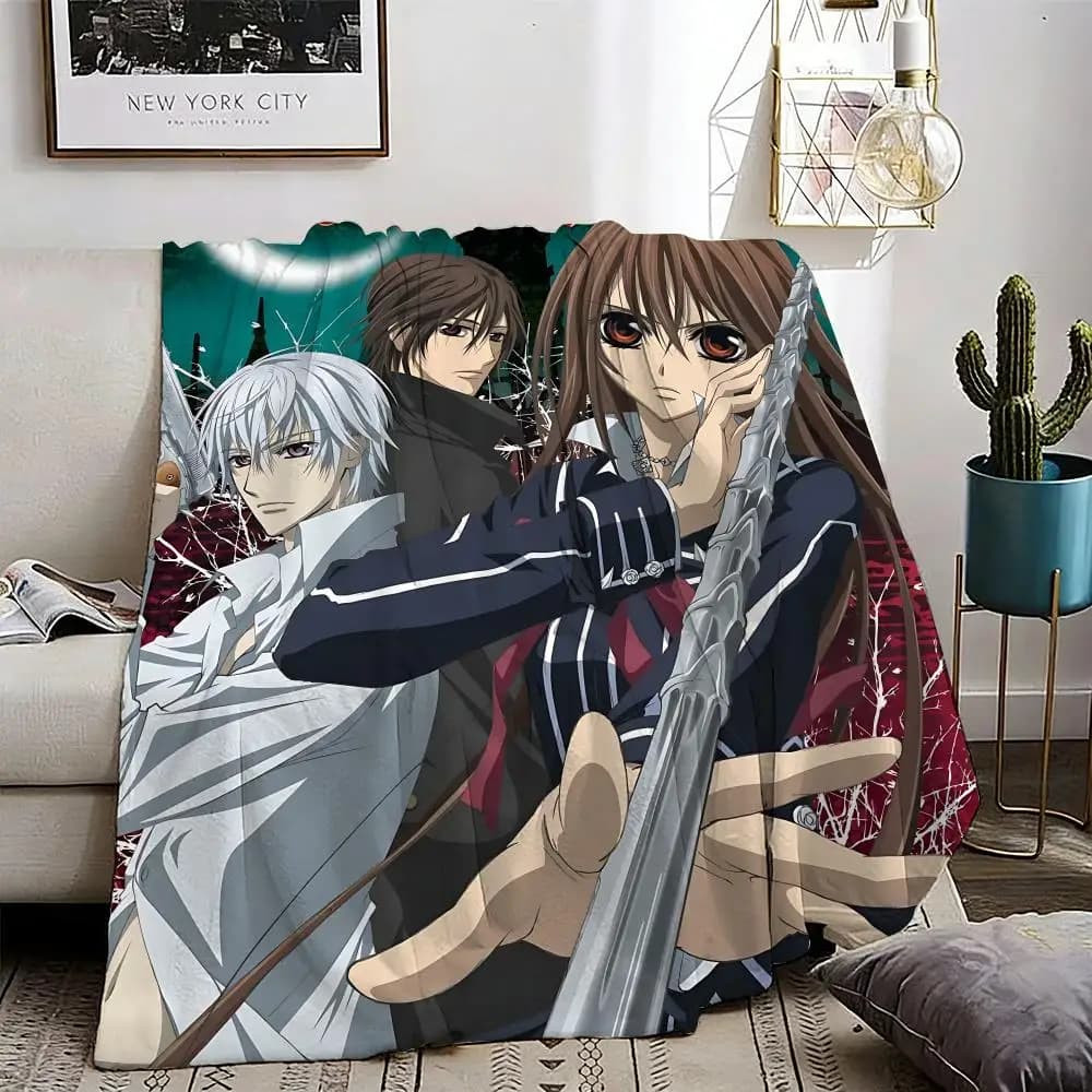 Vampire Knight Classic Vintage Throw Lightweight 240g Flannel Blanket Soft Skin-friendly for Summer Cooling