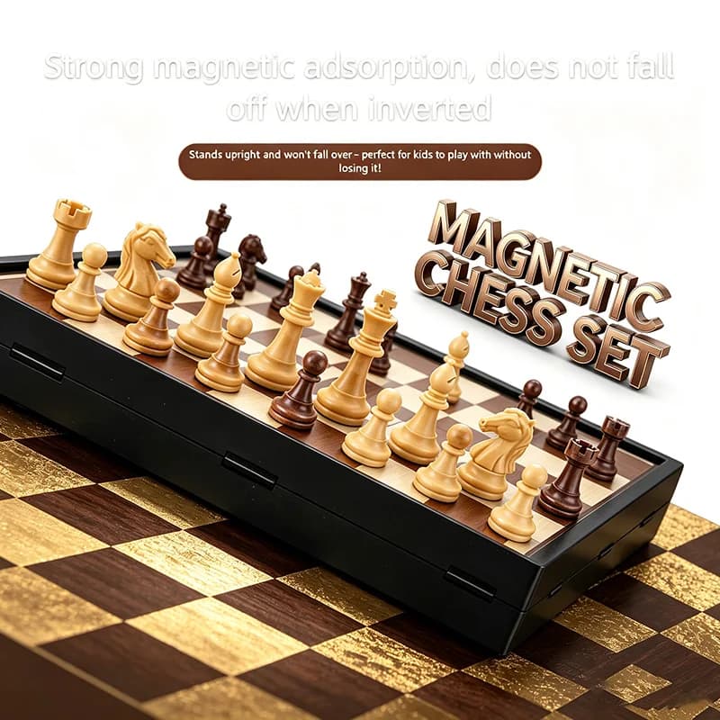 24CM Foldable Magnetic Chess Game Board Ideal Tabletop for Family Gathering QLYX02