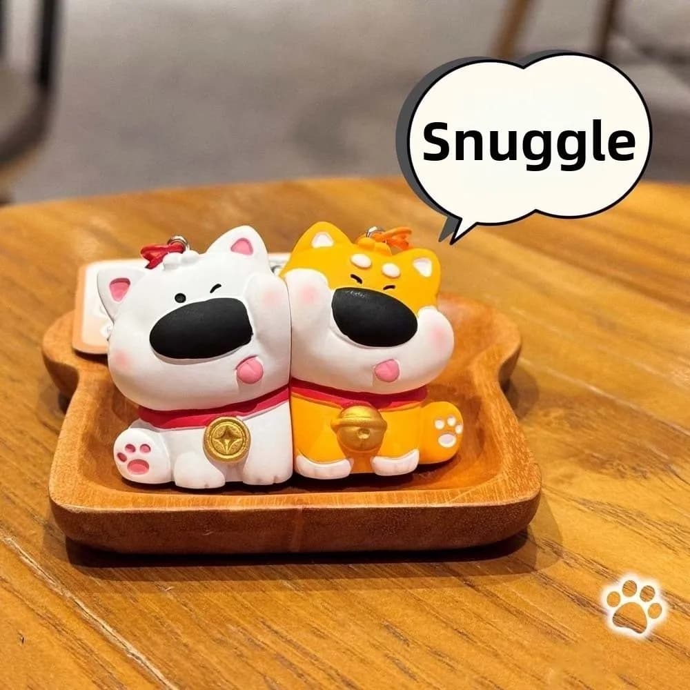 2 pz Accessori per borse Portachiavi in resina a forma di coppia Ciondoli magnetici in lega a forma di cane e panda Anelli portachiavi per zaino da ragazzo