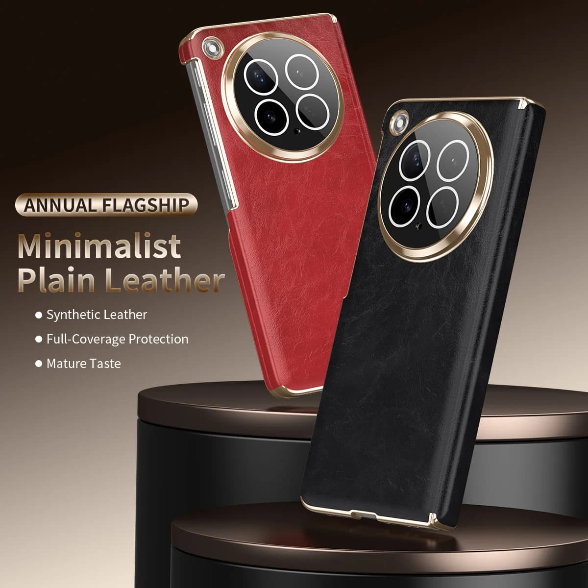 Custodia per telefono in pelle con texture avanzata effetto olio e cera, per OPPO Find N6, con protezione completa per l'obiettivo e supporto per cerniera centrale