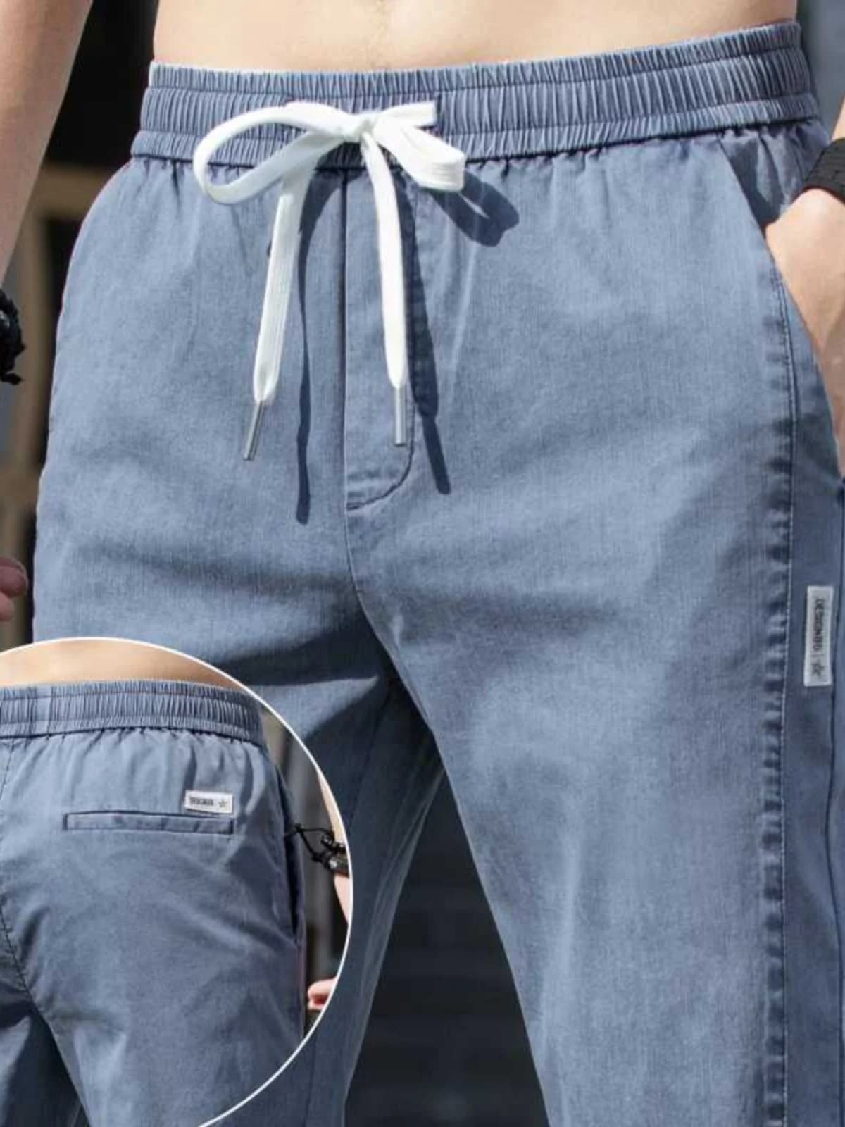 Iron-Free Spring Autumn Casual Jeans Men's No Metal Electronic Fujiankang Work Long Pants Youth Vitality Style Regular Thickness