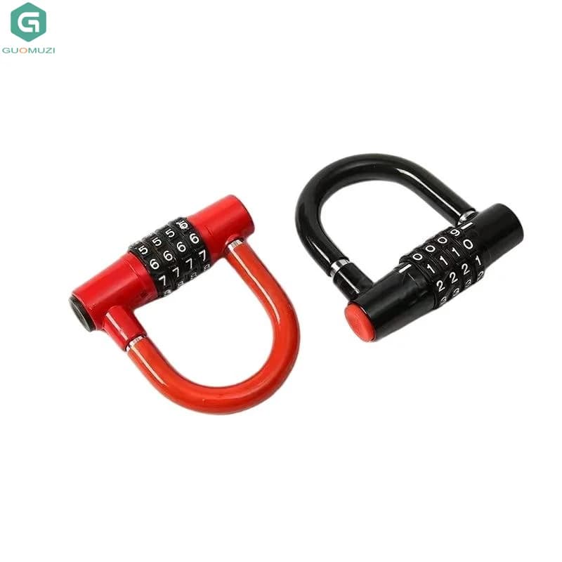 Lucchetto a codice a 4 cifre resistente, impermeabile, antiruggine, a forma di U, in lega di zinco, per ruote di biciclette e motociclette, 1 pezzo