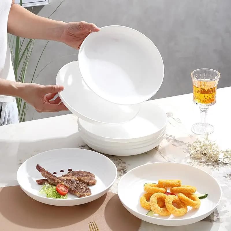 Nuovi piatti rotondi in plastica PP, un pezzo per confezione, adatti per picnic all'aperto e campeggio, in plastica riutilizzabile