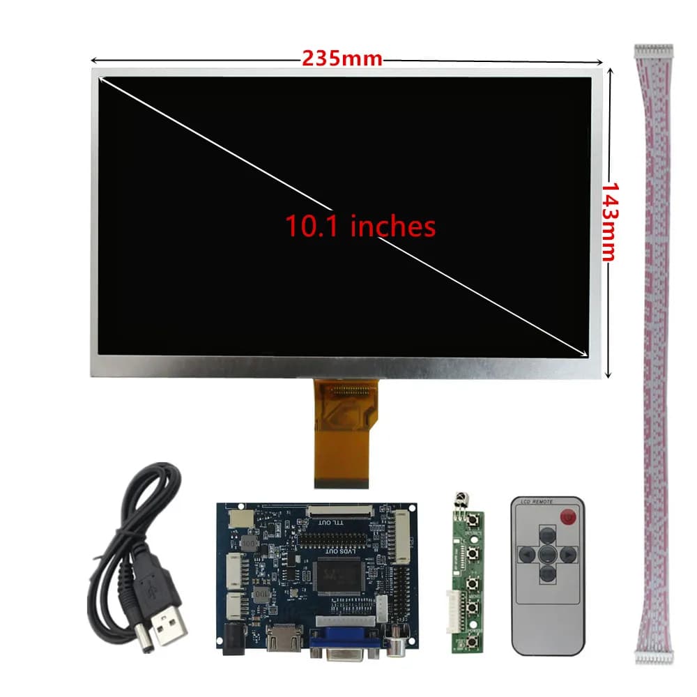 10.1 inch 1024*600 LCD Screen Monitor HDMI compatible VGA AV driver card for PC Banana/Ray Pi Raspberry Pi