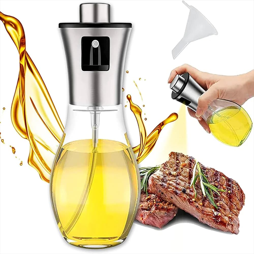 Spruzzatore di olio alimentare in acciaio inossidabile 304 per cucinare bottiglia spray nebulizzata per friggitrice ad aria, spruzzatore di olio dietetico sano per grigliare barbecue