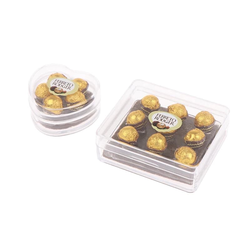 Scatola regalo di cioccolato in miniatura per casa delle bambole 1:12, modello di cibo giocattolo, accessori da cucina
