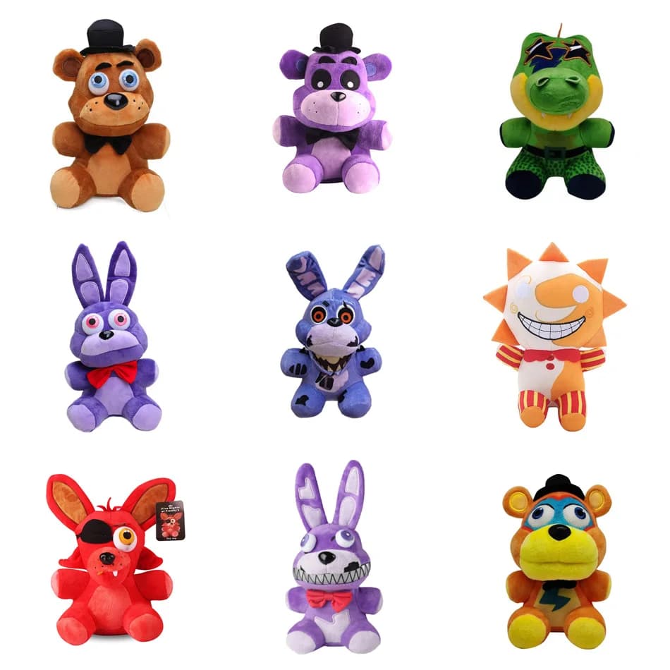 Five Nights at Freddy FNAF Cartoon Plush Dolls, Bonnie Freddy Bear Foxy Stuffed Toys, Game Character Collectible Soft Toy Gifts