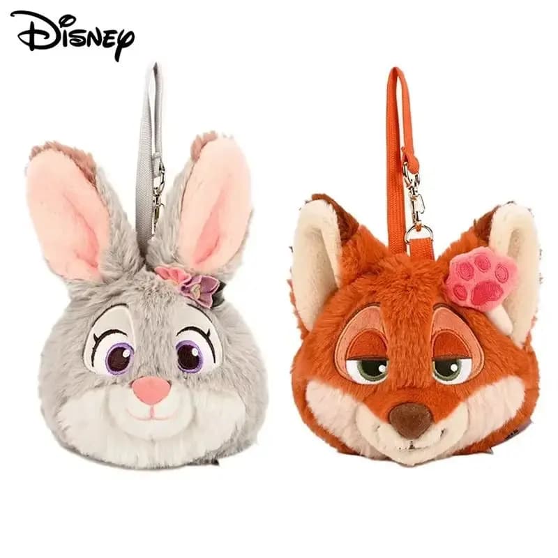 Disney Zootopia Judy Nick Portamonete in Peluche, Ciondolo Bambola Carina, Portachiavi, Giocattoli di Peluche, Hobby