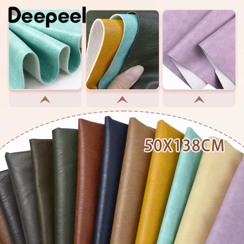Tessuto in Pelle Sintetica 50x138cm per Cucito, Mobili, Sedili Auto, Morbido Tessuto PU per Borse, Divani, Impermeabile, Accessori Fai-da-Te