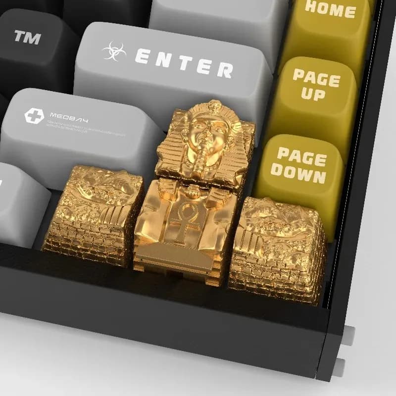 Nuovi Keycaps Artigianali a Forma di Piramide Egizia, Keycaps Direzionali Personalizzati in Resina 3D per Tastiere Meccaniche, Regalo Perfetto