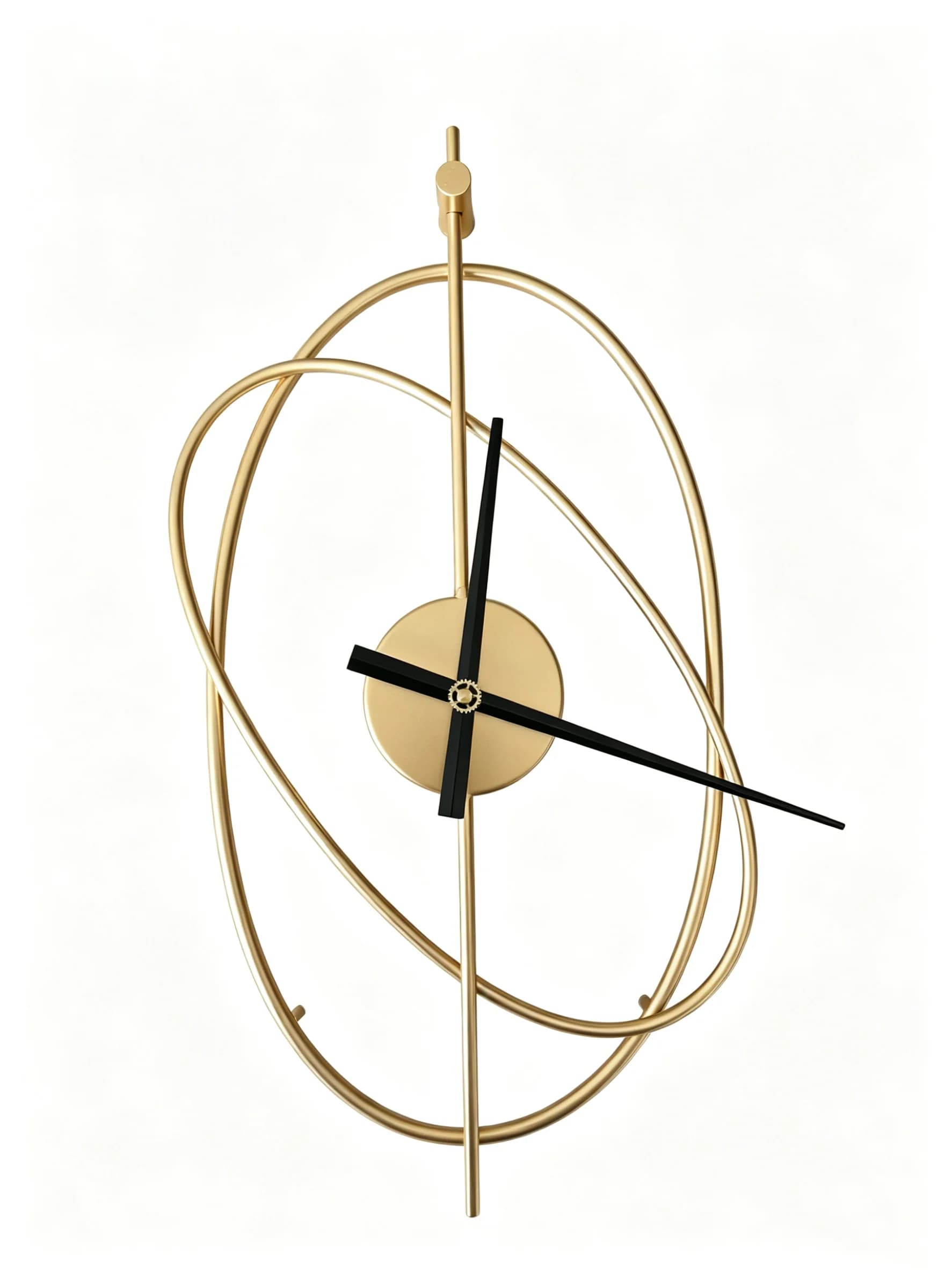Creative Living Room Fashion Wall Clock Decoration Living Room Wall Hanging Metal Oval Silent Clock Wall Clock