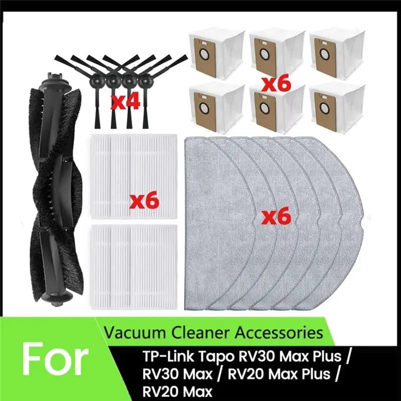 A24F-23PCS Per TP-Link Tapo RV30 Max Plus/ RV30 Max/ RV20 Max Plus / RV20 Max Accessori per aspirapolvere Filtro Hepa Spazzola laterale per lavaggio