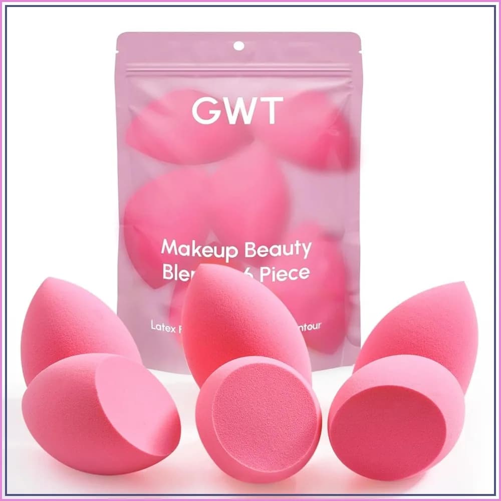 Set di 6 spugne per il trucco, Beauty Blender senza lattice per fondotinta, ultra morbide e per sfumature multiangolo