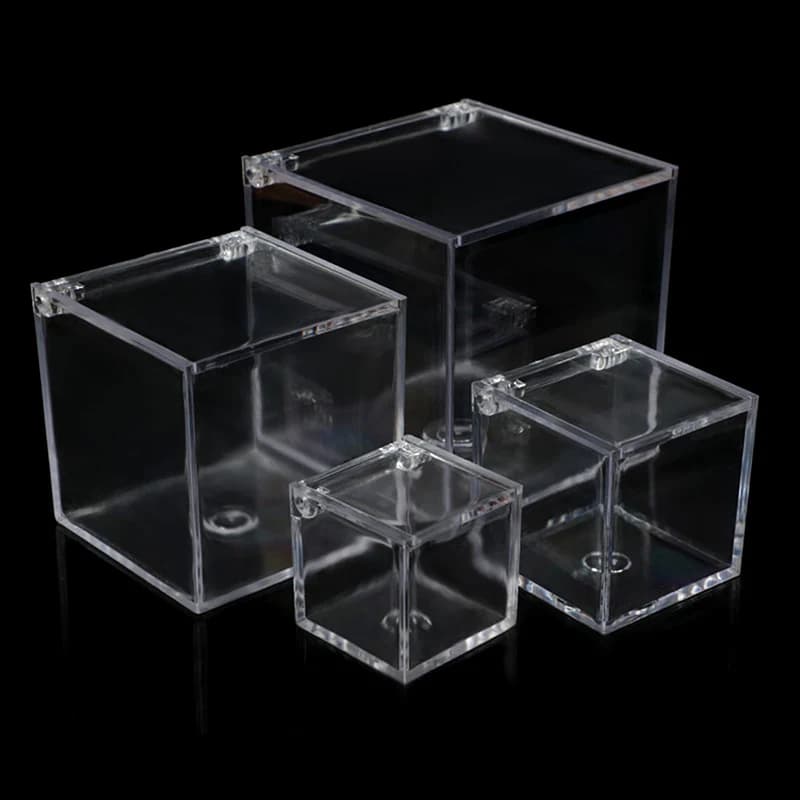 Clear Acryl Cube Favor Box of Plexi acrilico Glass Plastic Storage Wedding Party Gift Package Organizer Home Office Usage
