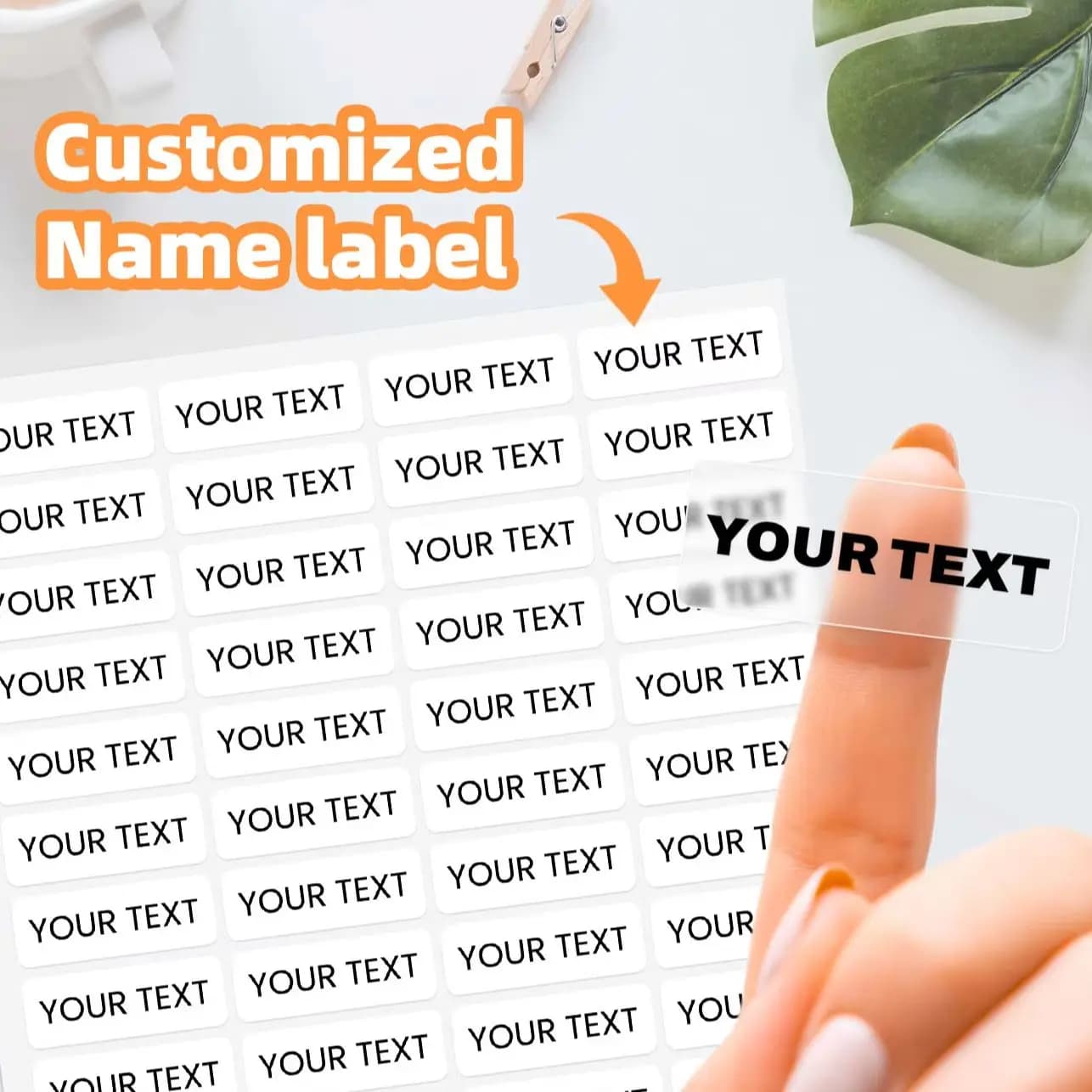 1-600PCS Custom Name Stickers, Personalized Waterproof Labels for Office Supplies,Laptop,Water Bottles,Gym Bags,Storage Boxes