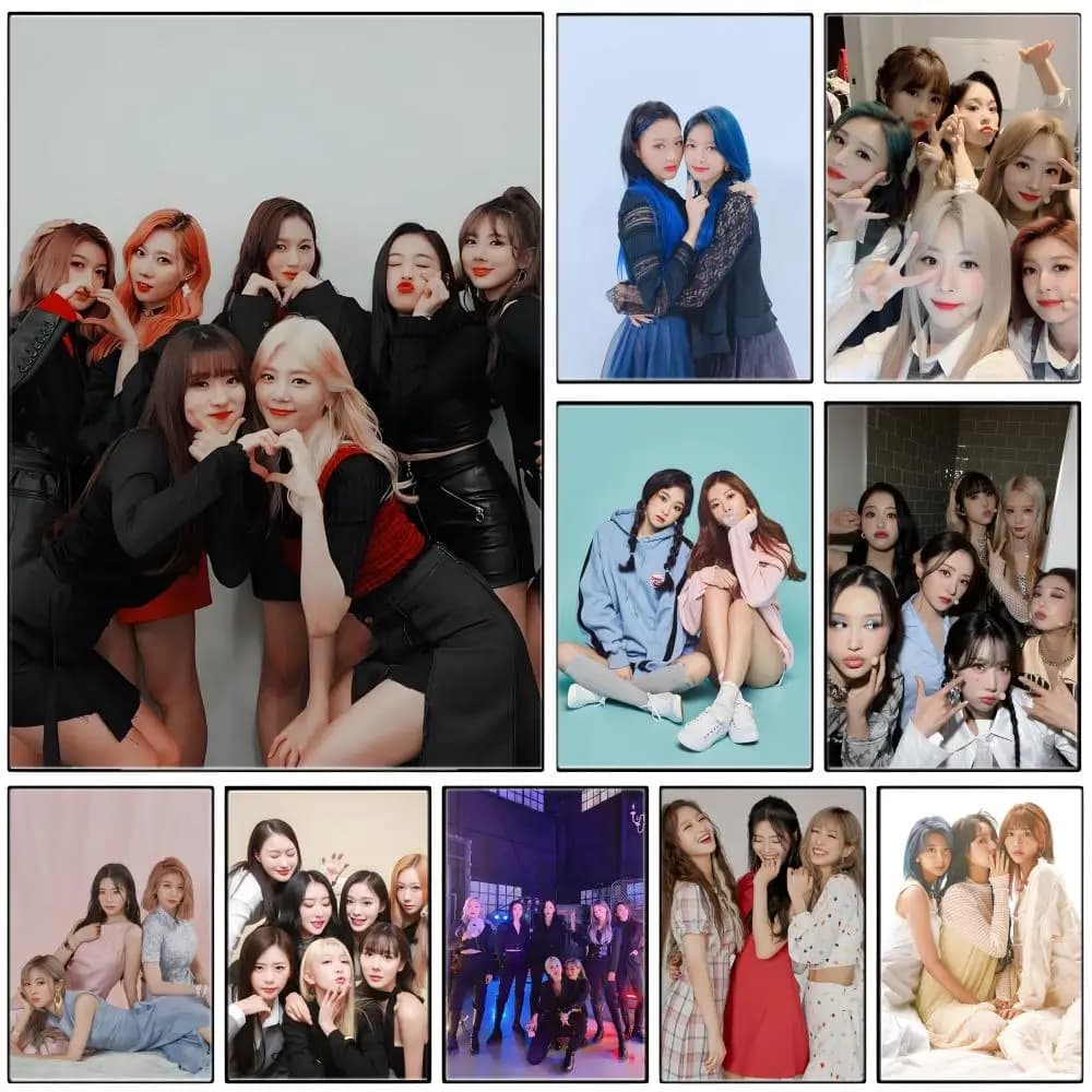 Girl group D-Dreamcatchers Poster Self-adhesive Art Waterproof Paper Sticker Coffee House Bar Room Wall Decor