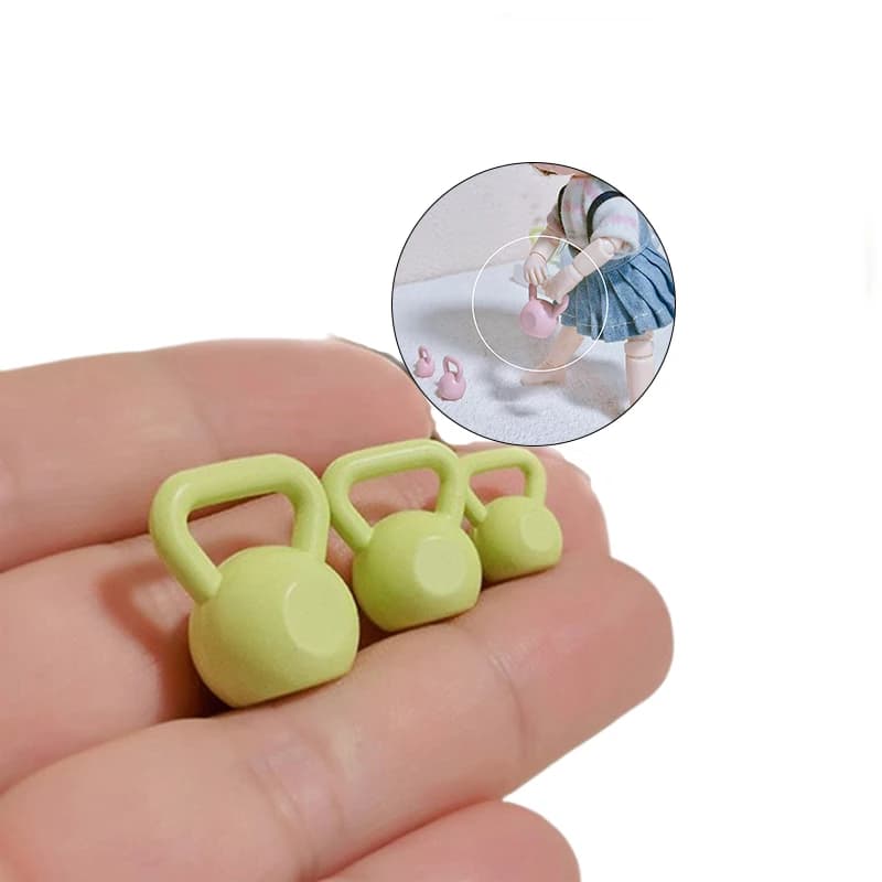 1 pcs miniature handlebars for doll house handlebars miniature toy model fitness mini handlebars weight lift equipment accessories