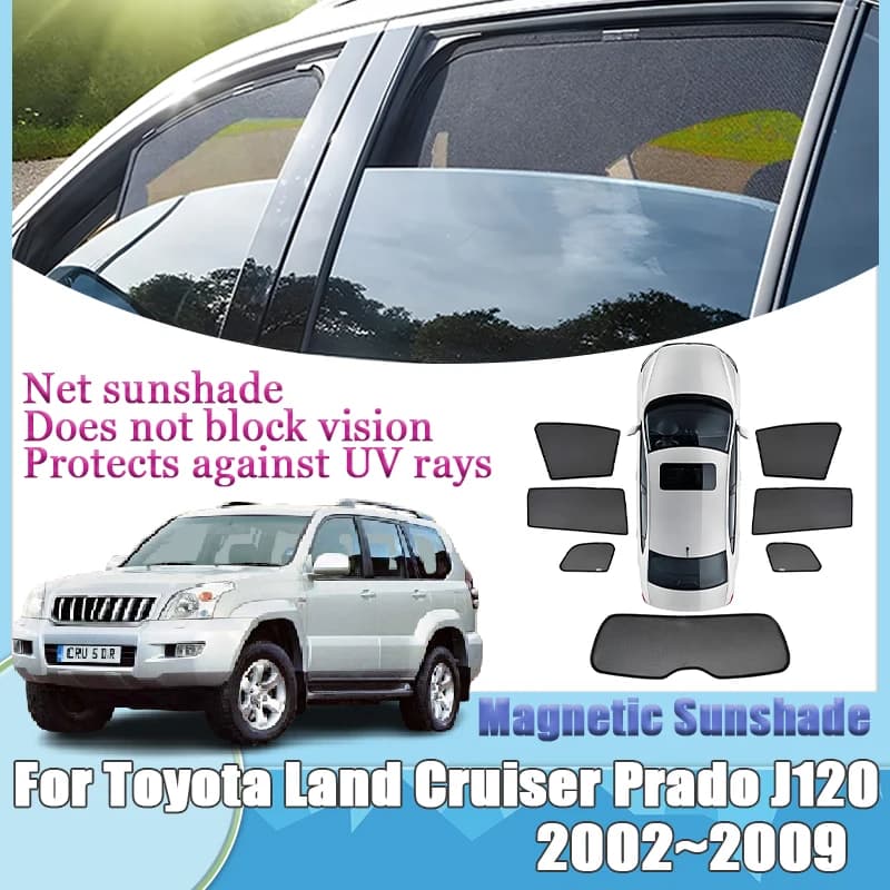 Per Toyota Land Cruiser Prado J120 2002-2009 Maglia Parasole Magnetiche Parabrezza Finestra Copertura Visiere Strumenti Parti Accessori Auto