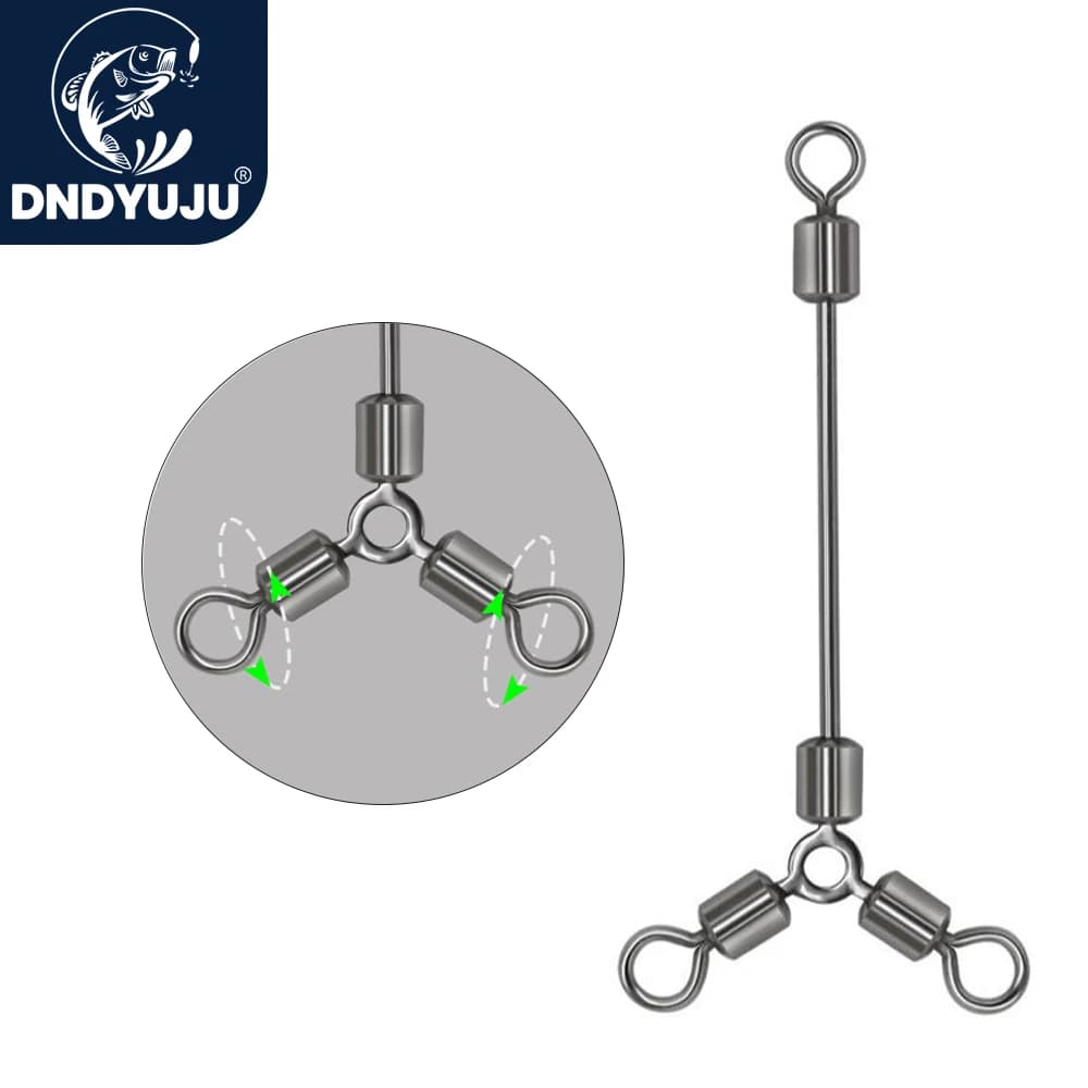 DNDYUJU 10 pz Lungo 3 Modi Girevoli Connettori Da Pesca Cuscinetto A Sfere Girevole Amo Richiamo Linea di Pesca Accessori