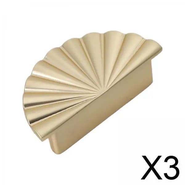 3x Maniglia per cassetto Accessori per maniglie per porte dell'armadio a forma di semiventilatore