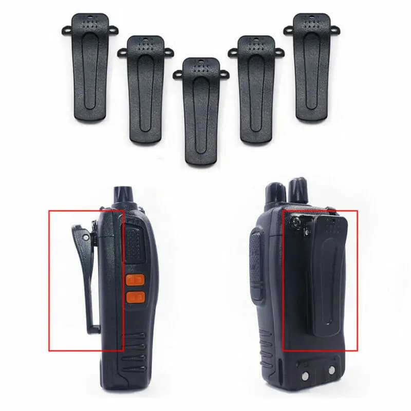 Clip da cintura per walkie talkie da 5 pezzi in plastica nera per radio Retevis H777 BaoFeng 666S/777S/888S