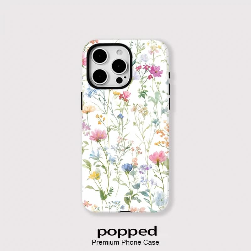 Popped Luxury For Magsafe Wireless Charging Matte Phone Case For iPhone 16 Pro Max 15 14 Plus 11 12 13 Flower Pattern Cover