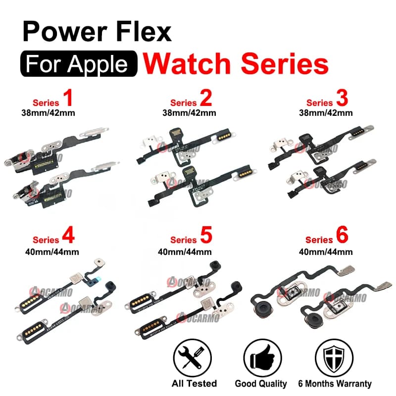 Cavo flessibile di accensione/spegnimento con microfono per Apple Watch Serie 1 2 3 4 5 6 SE1 Serie 4 Serie 6 38mm 40mm 42mm 44mm - Ricambi