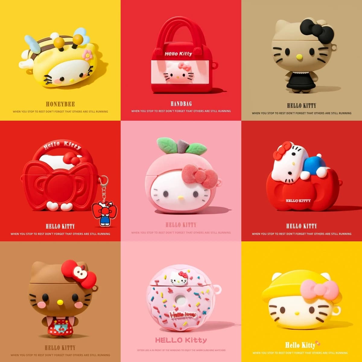 Custodia 3D Sanrio Hello Kitty a forma di cartone animato per auricolari AirPods 4, custodie carine per AirPods Pro 3 Pro2, cover di ricarica per AirPods 4 3 2 1