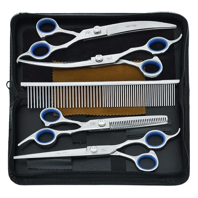 7 pollici Meisha Forbici professionali per peli di animali domestici Cesoie per toelettatura per cani Cesoie per taglio curve dritte Strumenti per taglio di capelli per animali B0010A