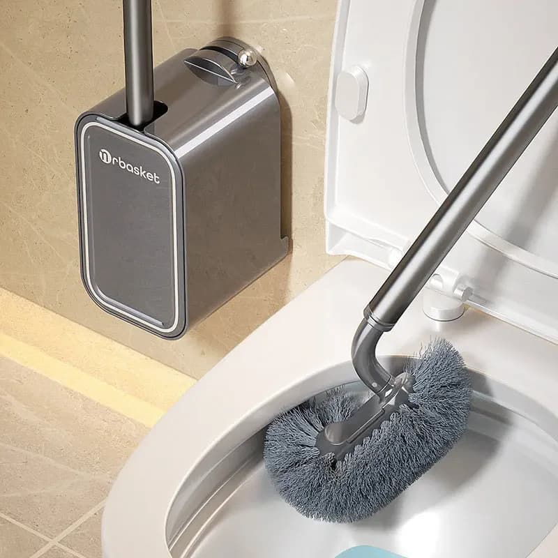 Suction cup toilet brush household use no dead angles wall-mounted no-drill long-handled cleaning brush bathroom accessories