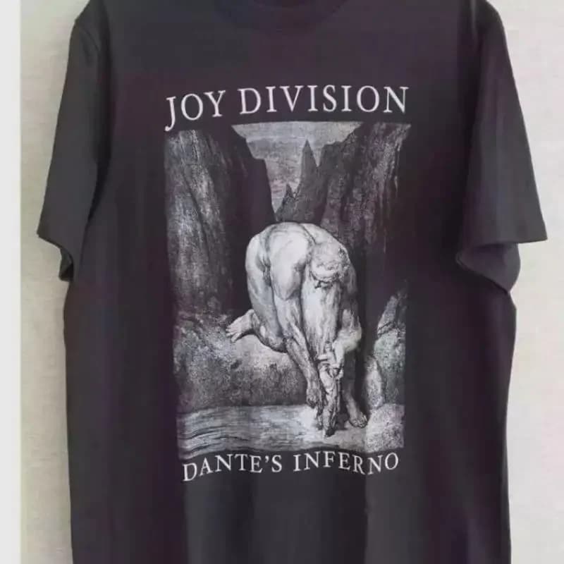 VTG Dantes inferno Joy Division Band T-shirt classica nera