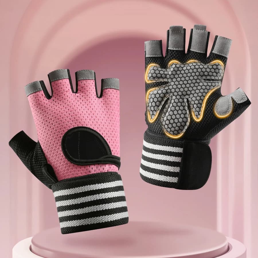Men's weight lifting gymnasts, breathable, anti-slip, wrist protection, half-tip women's exercises, outdoor cycling, fitnes